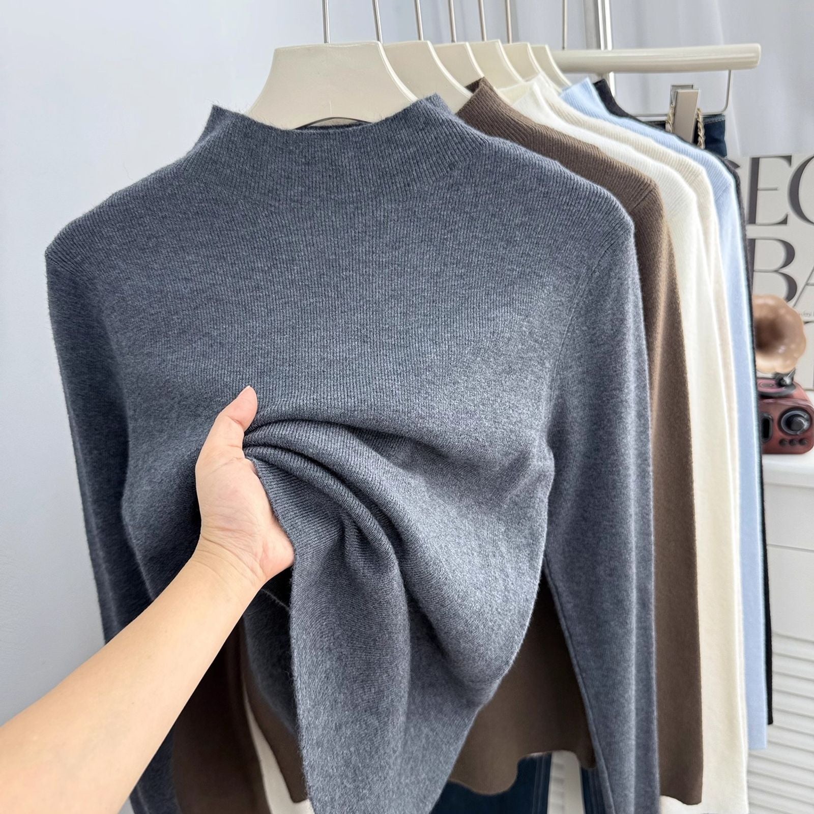 Solid Slim Turtleneck Sweater for Women