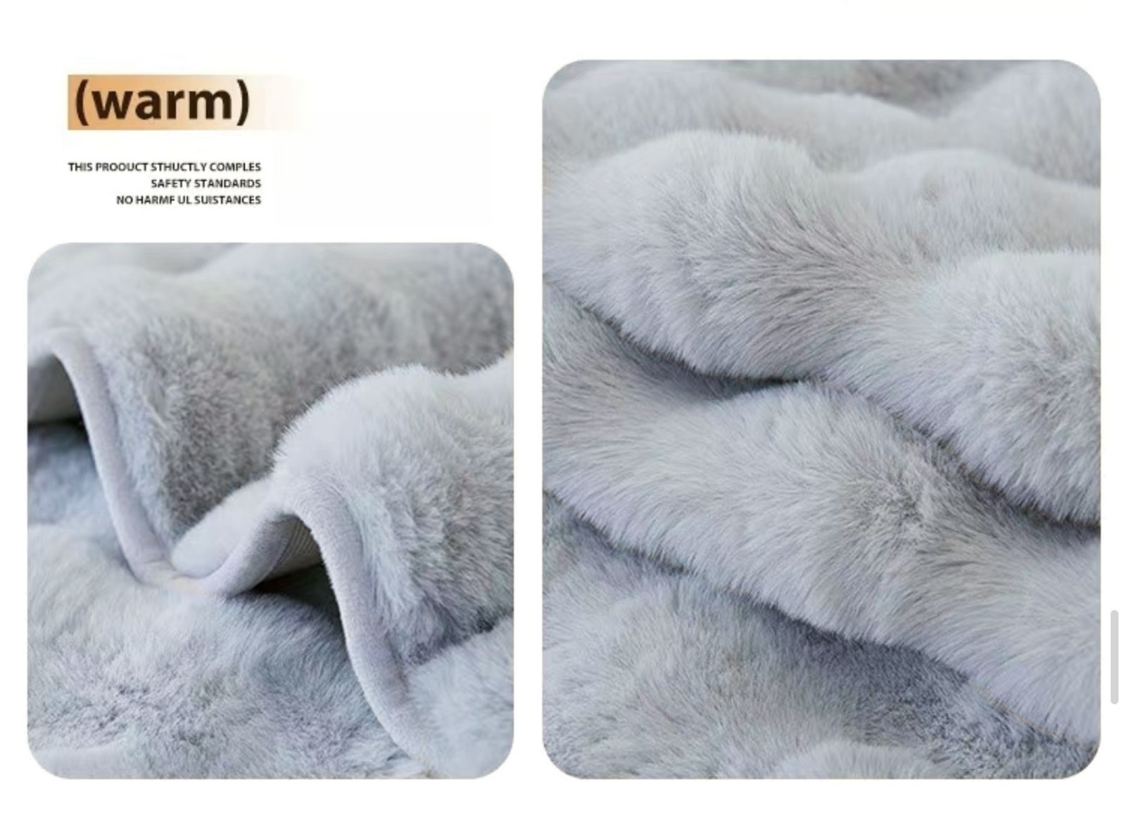 Thick Imitation Rabbit Fur Plush Sofa Slipcover