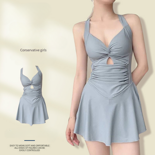 Women’s Slimming One-Piece Swimsuit in Solid Color