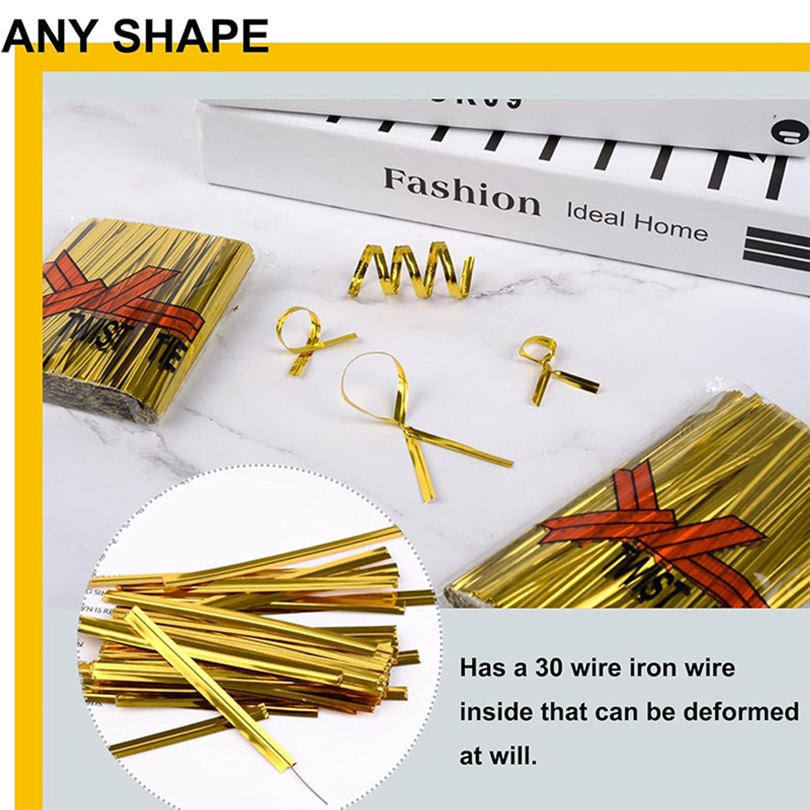 Reusable Metallic Twist Ties for Candy Bags and Gifts