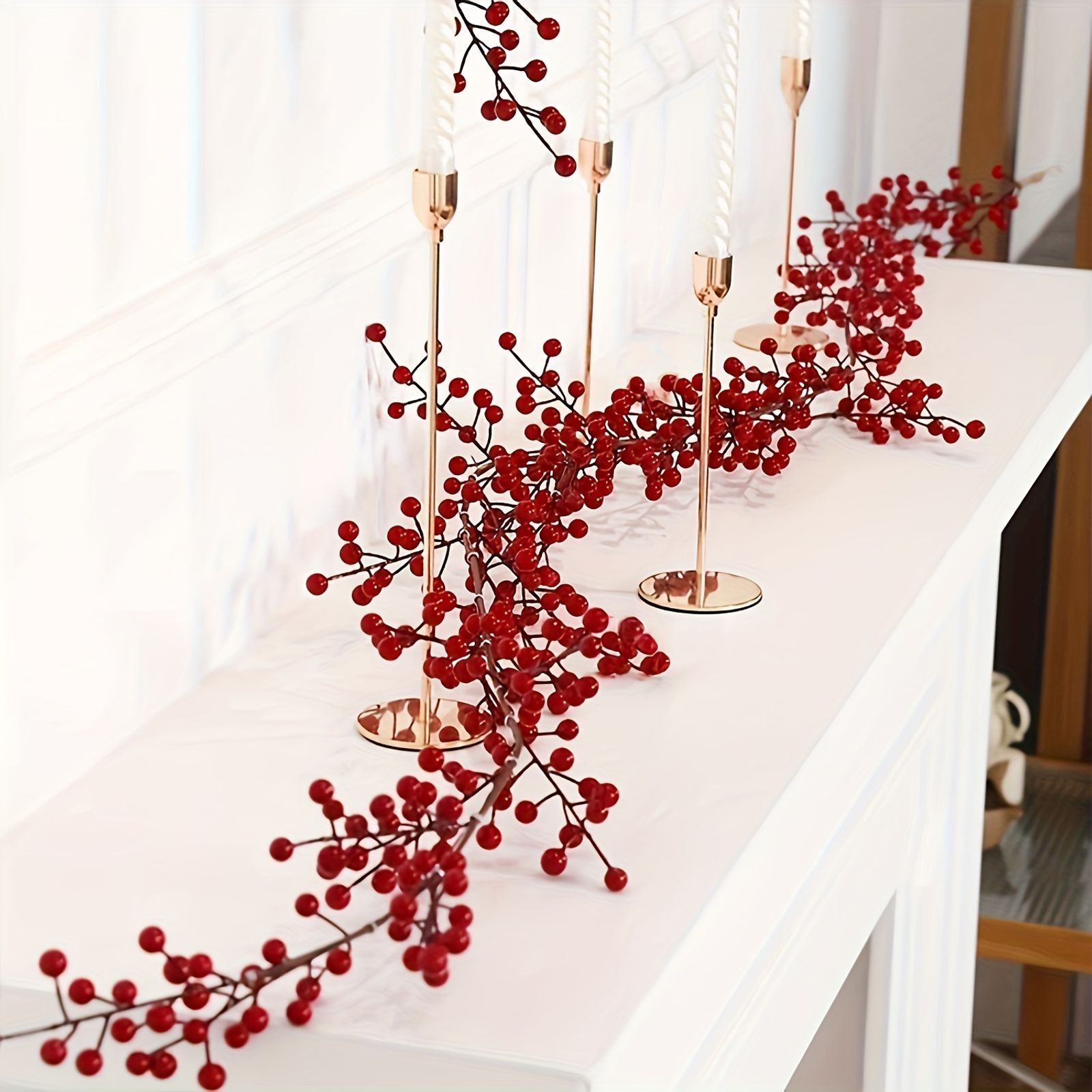 190cm Artificial Cranberry Vine for Festive Decor