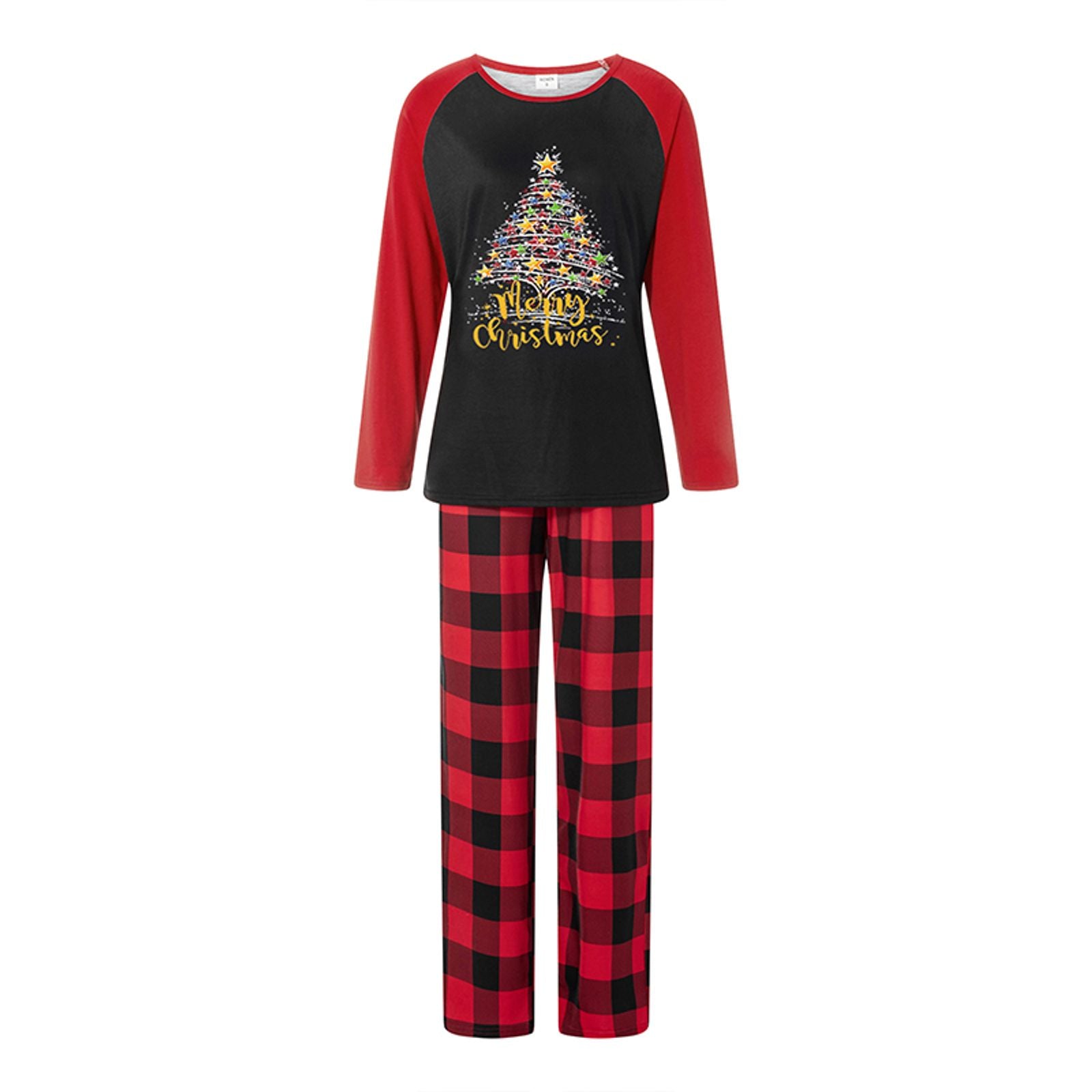 Christmas Family Pajamas Set with Hat and Buffalo Plaid Pants