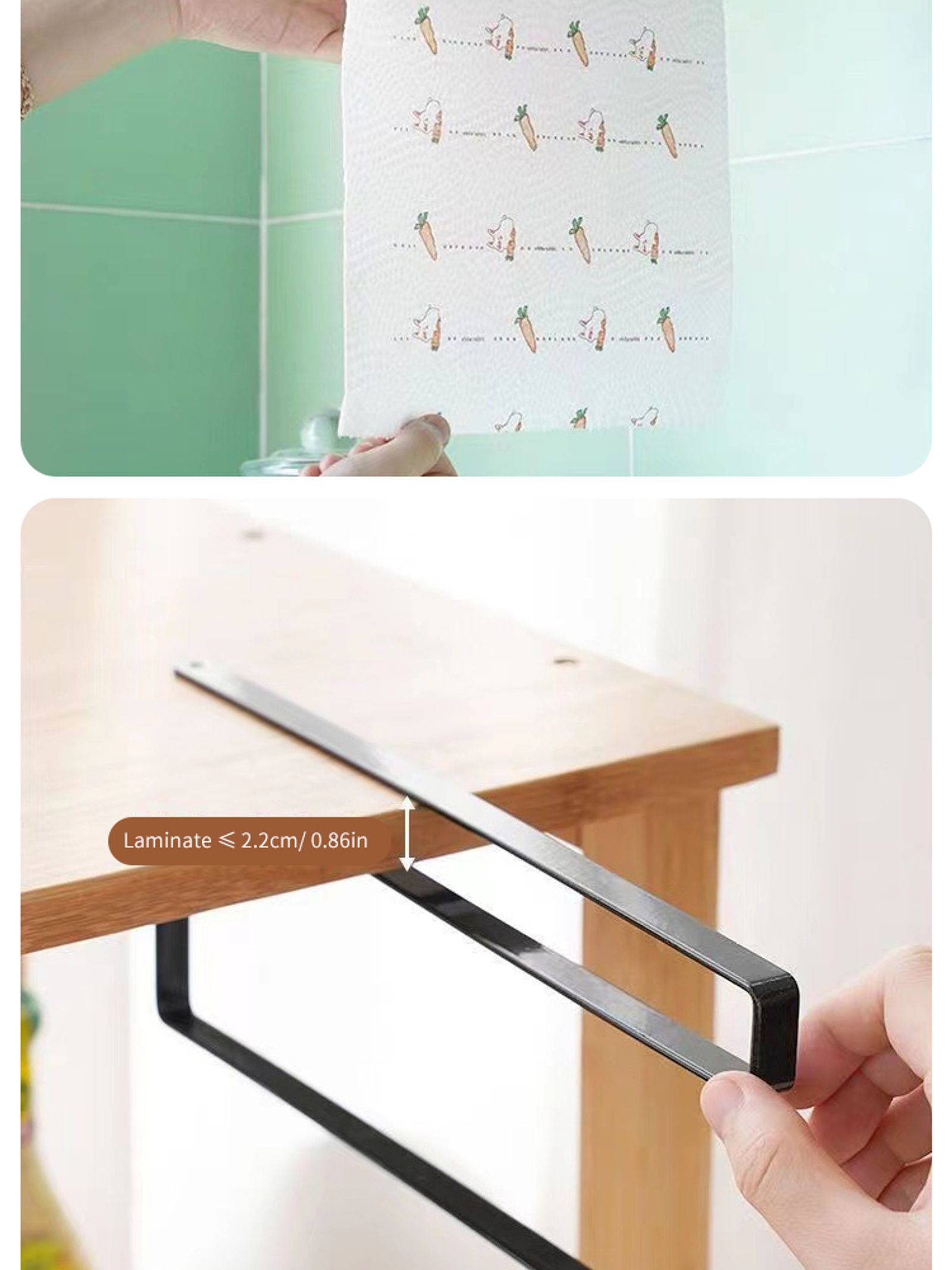 Wall-Mounted Paper Roll and Towel Holder