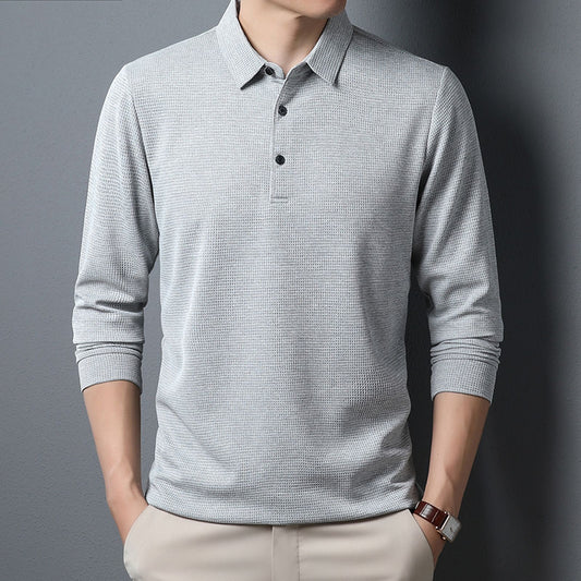 Men's Long Sleeve Business Casual Polo Shirt