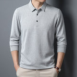 Men's Long Sleeve Business Casual Polo Shirt