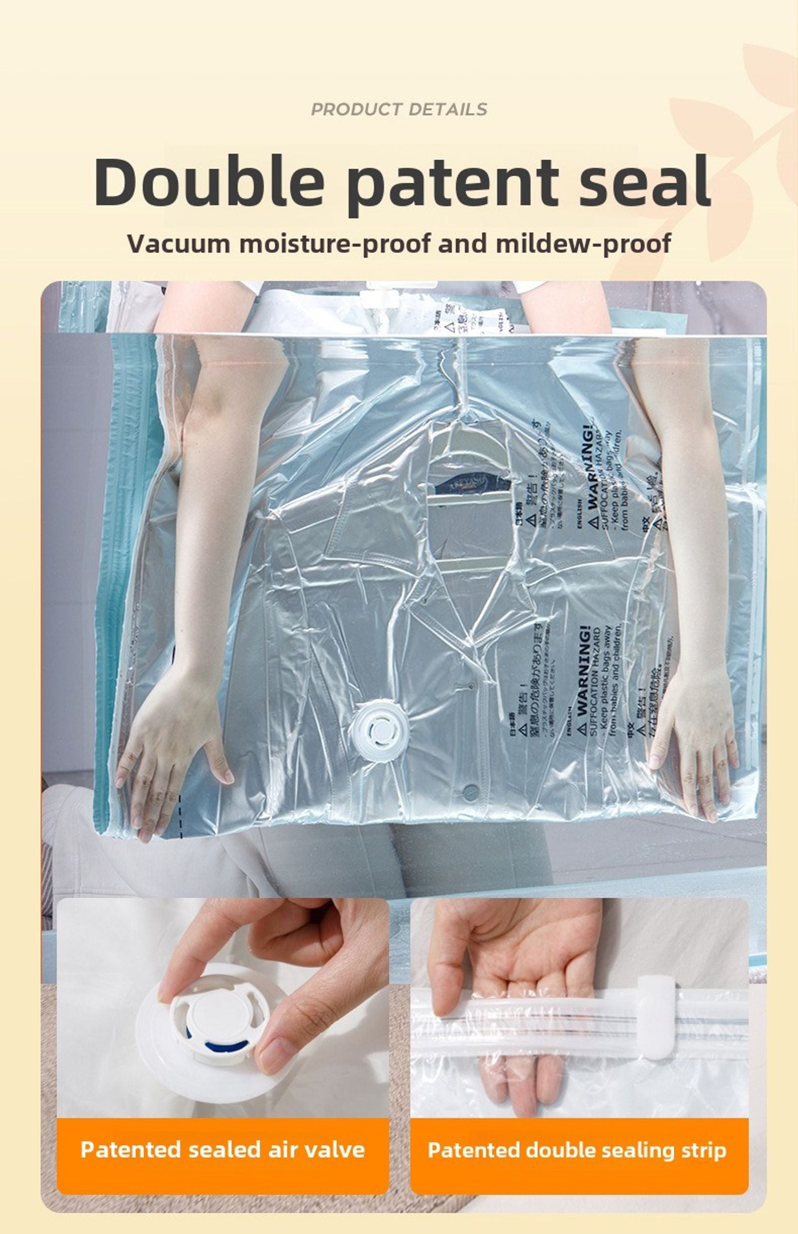 Large 3D Vacuum Compression Bags for Clothes and Quilts