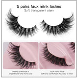 5 Pairs Cat Eye Faux Eyelashes