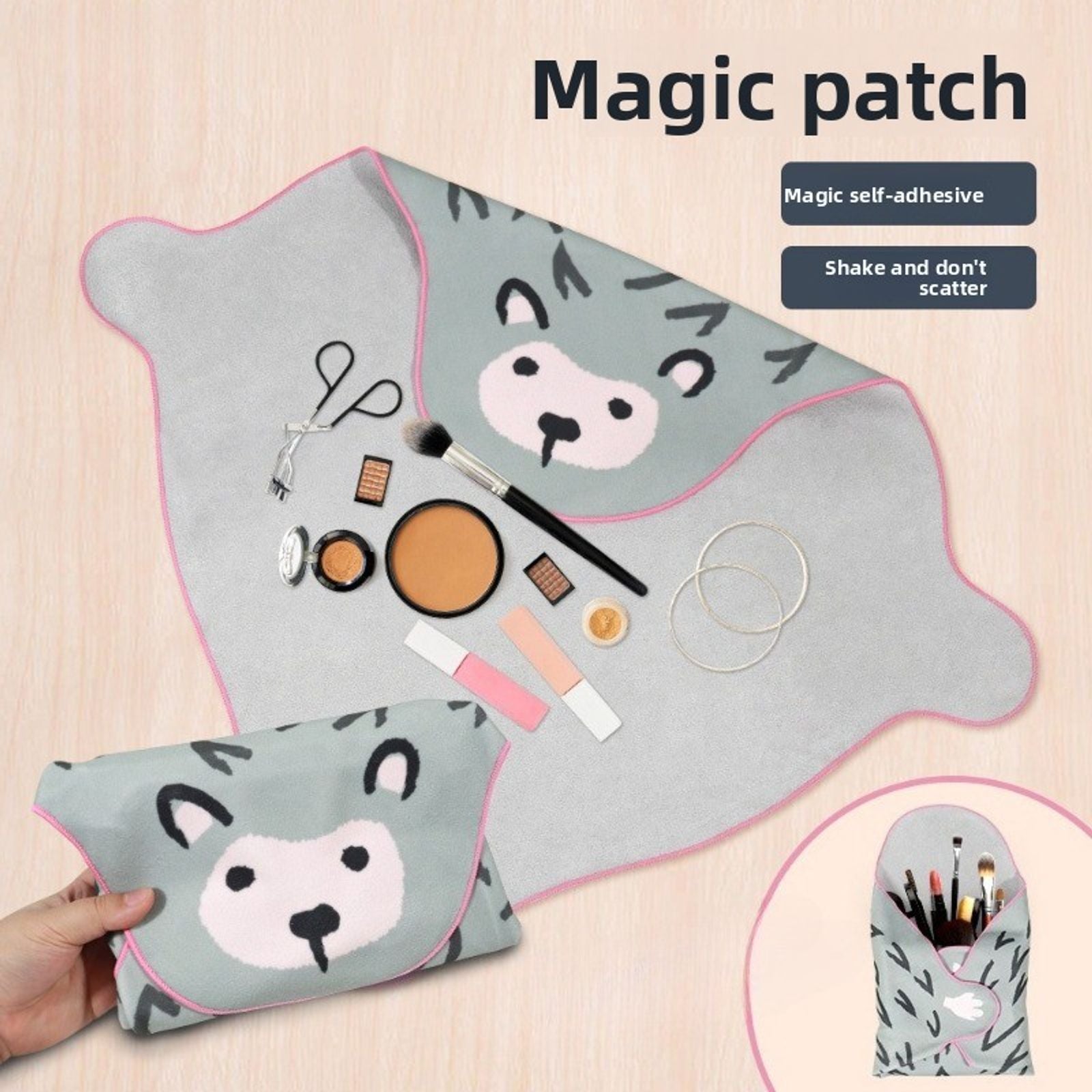 Self-Adhesive Folding Cloth Storage Bag for Travel