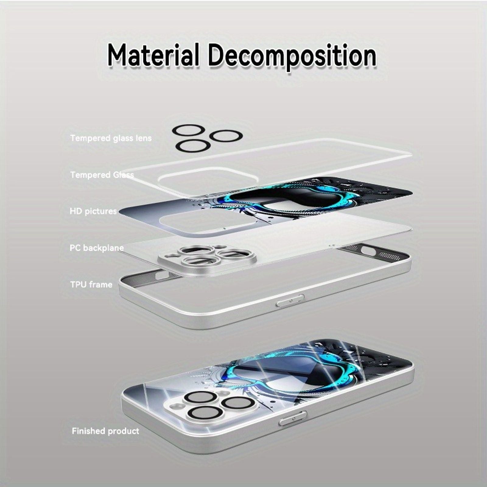 Cool Black Grey Electroplated Phone Case for Xiaomi Redmi