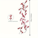 190cm Artificial Cranberry Vine for Festive Decor