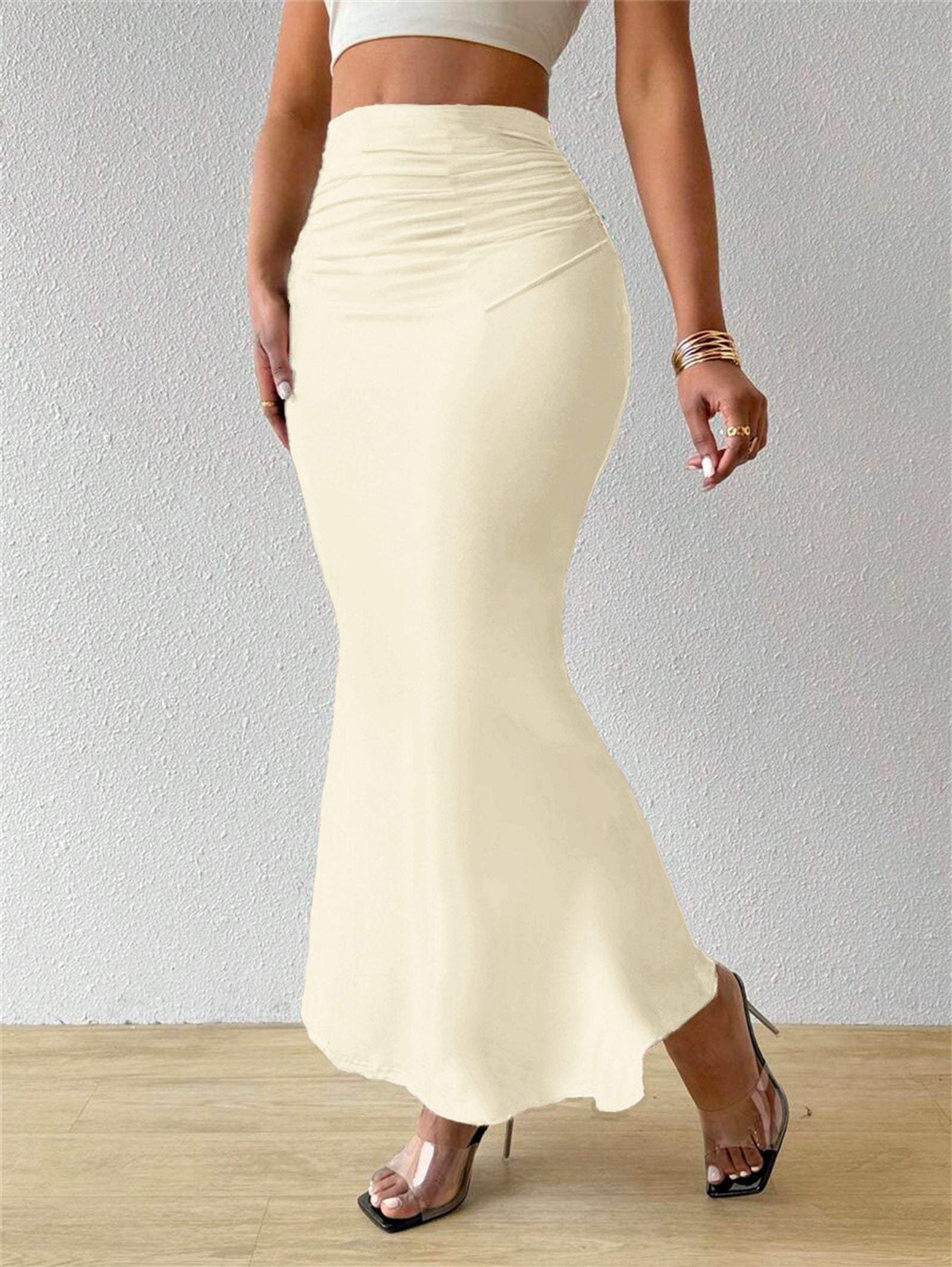 Women’s Solid Slim Fishtail Skirt - Elegant & Casual Dress