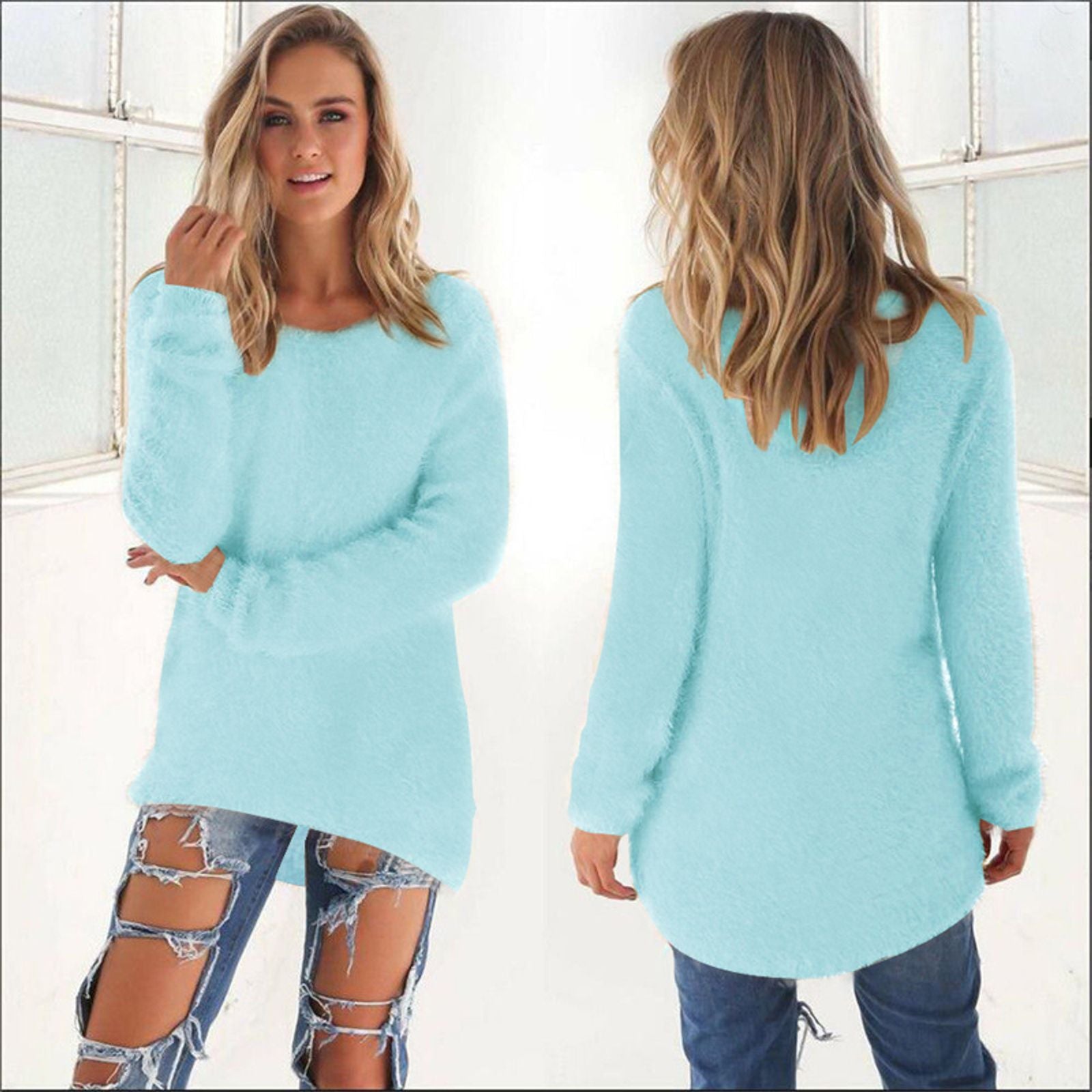 Plus Size Women's Warm Knitted Pullover Sweater