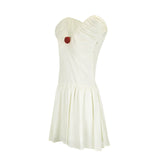 Women's Summer Casual Slim Dress with Puff Sleeves