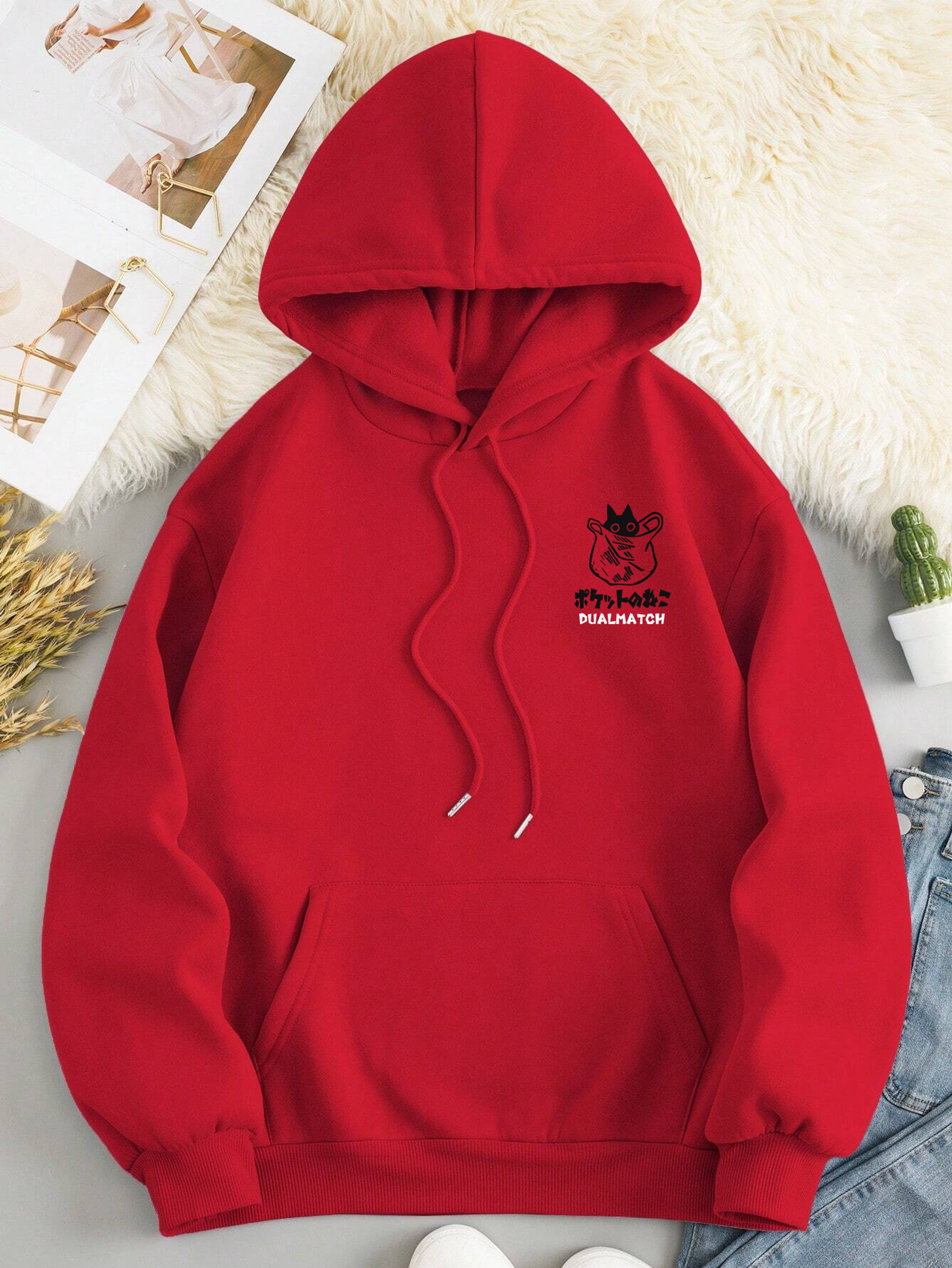 Cute Cat Cartoon Printed Sweatshirt for Women