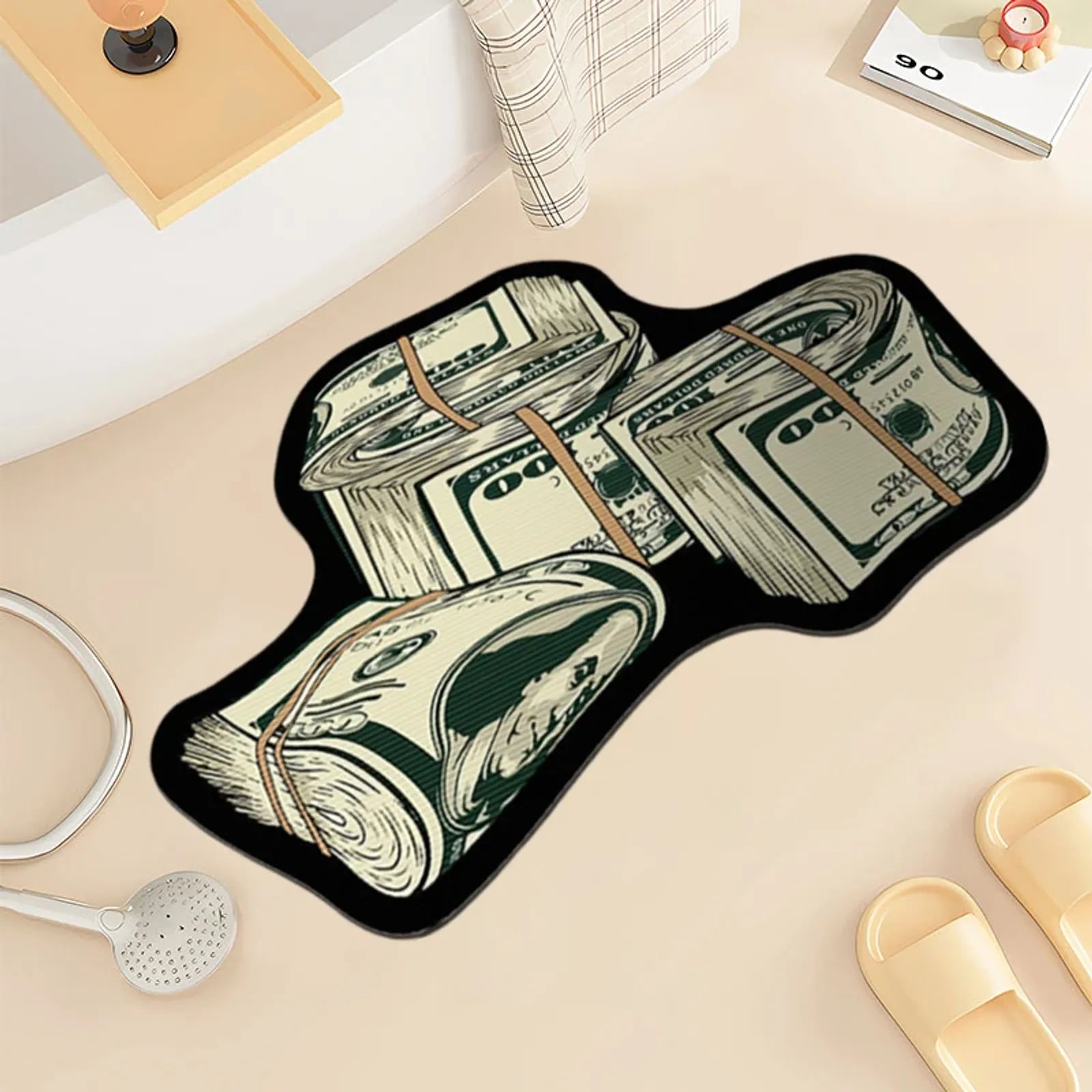 Creative Money Shaped Carpet Rug for Bedroom
