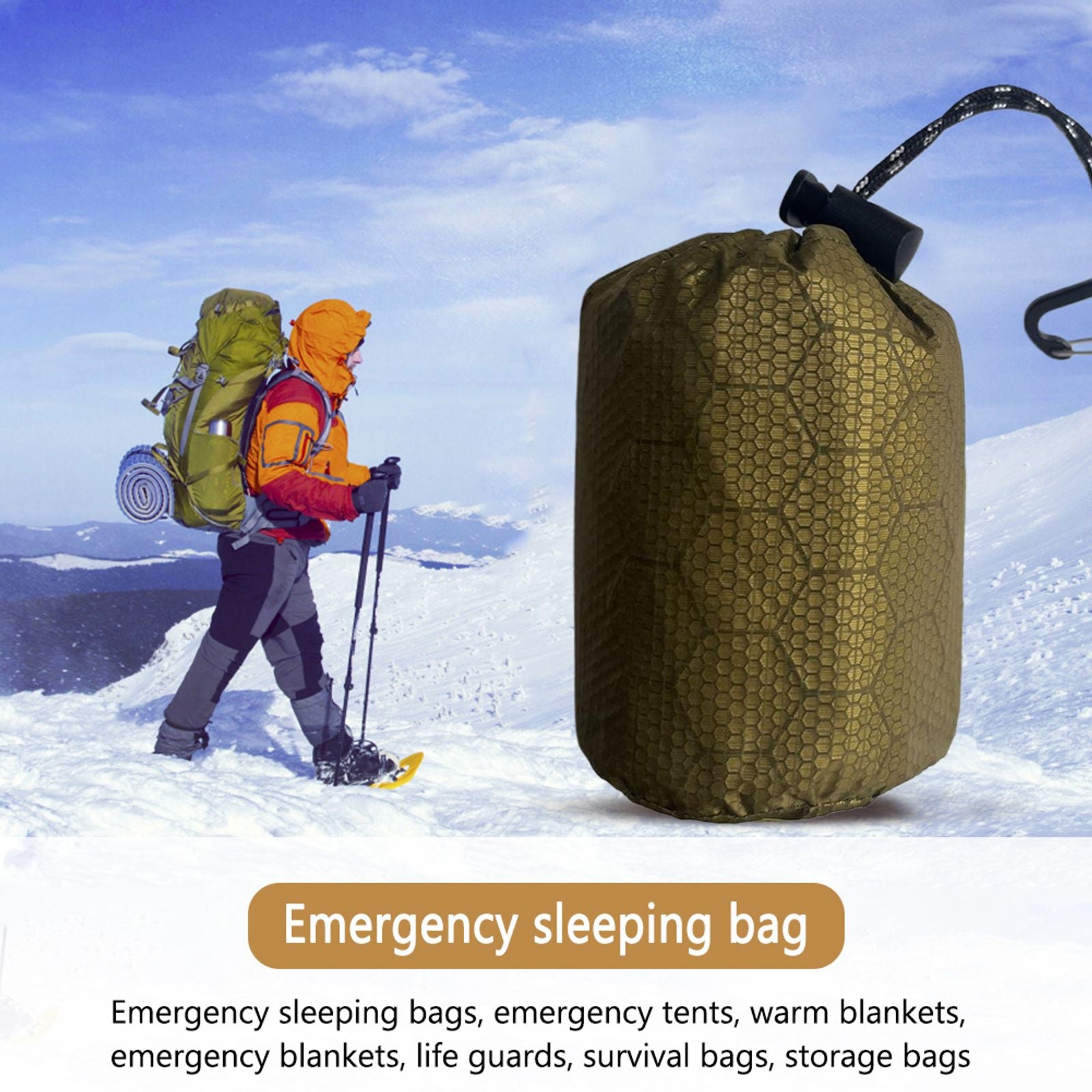 Waterproof Thermal Emergency Sleeping Bag - Portable Bivy Sack