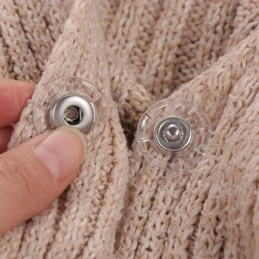5 Pairs Plastic Transparent Hidden Snap Buttons for Coats