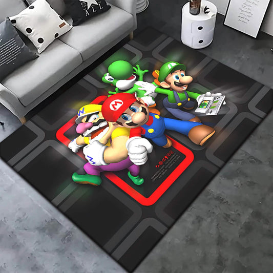 Super Mario HD Printed Carpet Rug for Living Room & Bedroom