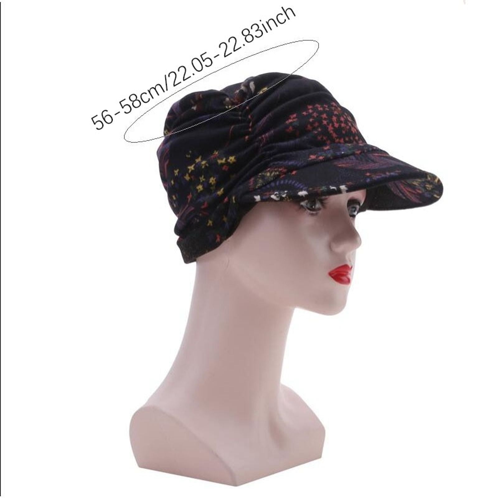 Women’s Peaked Cap with Earflaps - Floral Print