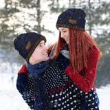 Winter Beanie Hat and Neck Scarf Set for Men and Women