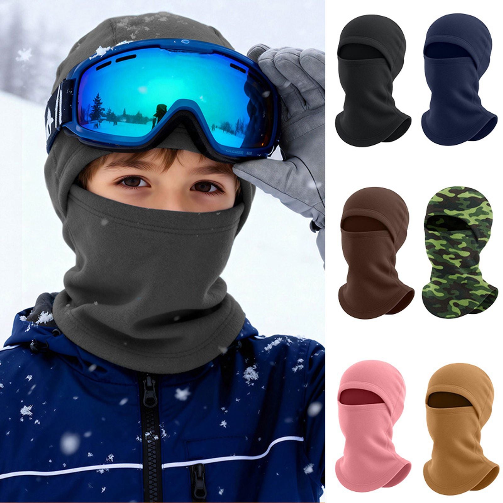 Winter Kids' Windproof Fleece Full Face Hat