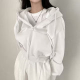 Women's Casual Zip-Up Hooded Sweatshirt - Autumn Winter