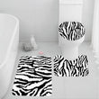 Zebra Print Bath Mat - Plush Non-Slip Toilet & U-Shaped Mat
