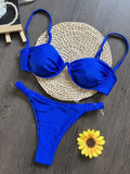 Sexy 3D Flower Bikini Set - V Wire Underwired Swimsuit