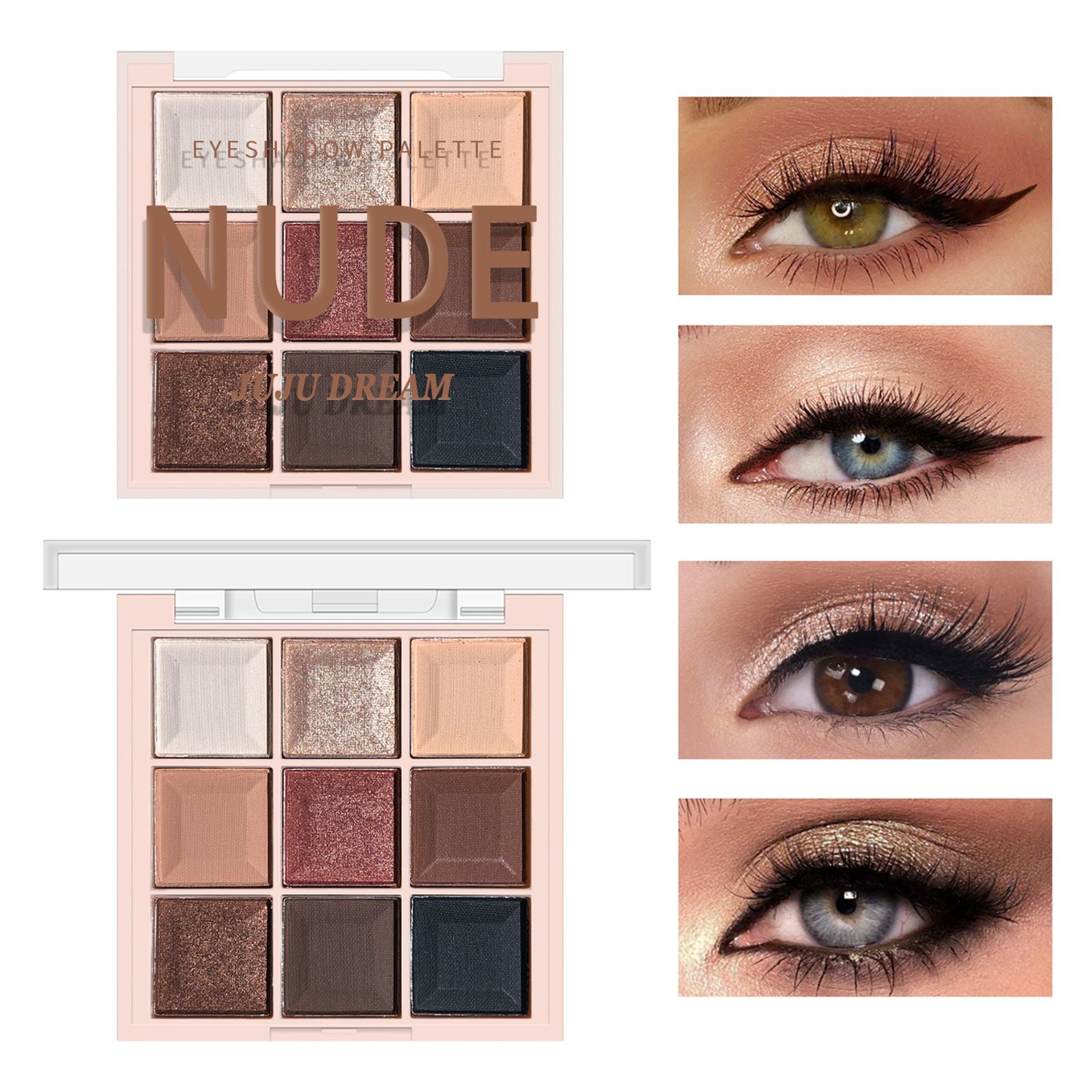 9-Color Matte & Shimmer Eyeshadow Palette - Soft Milk Tea Tones