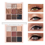 9-Color Matte & Shimmer Eyeshadow Palette - Soft Milk Tea Tones
