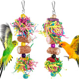 Colorful Parrot Toy Set - Chewing & Foraging Rack