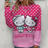 Hello Kitty Women's Hoodie - Fashionable Round Neck Sweatshirt