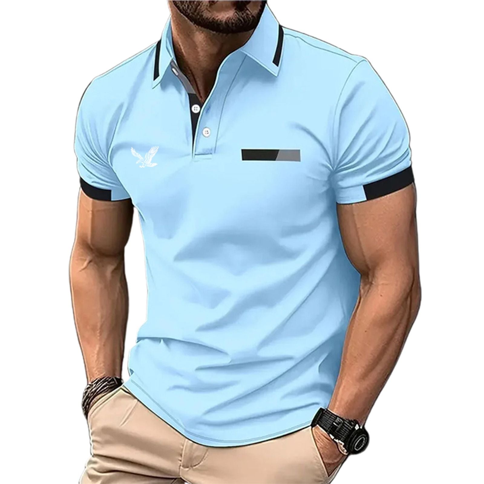 Men's Color Block Golf Polo Shirt