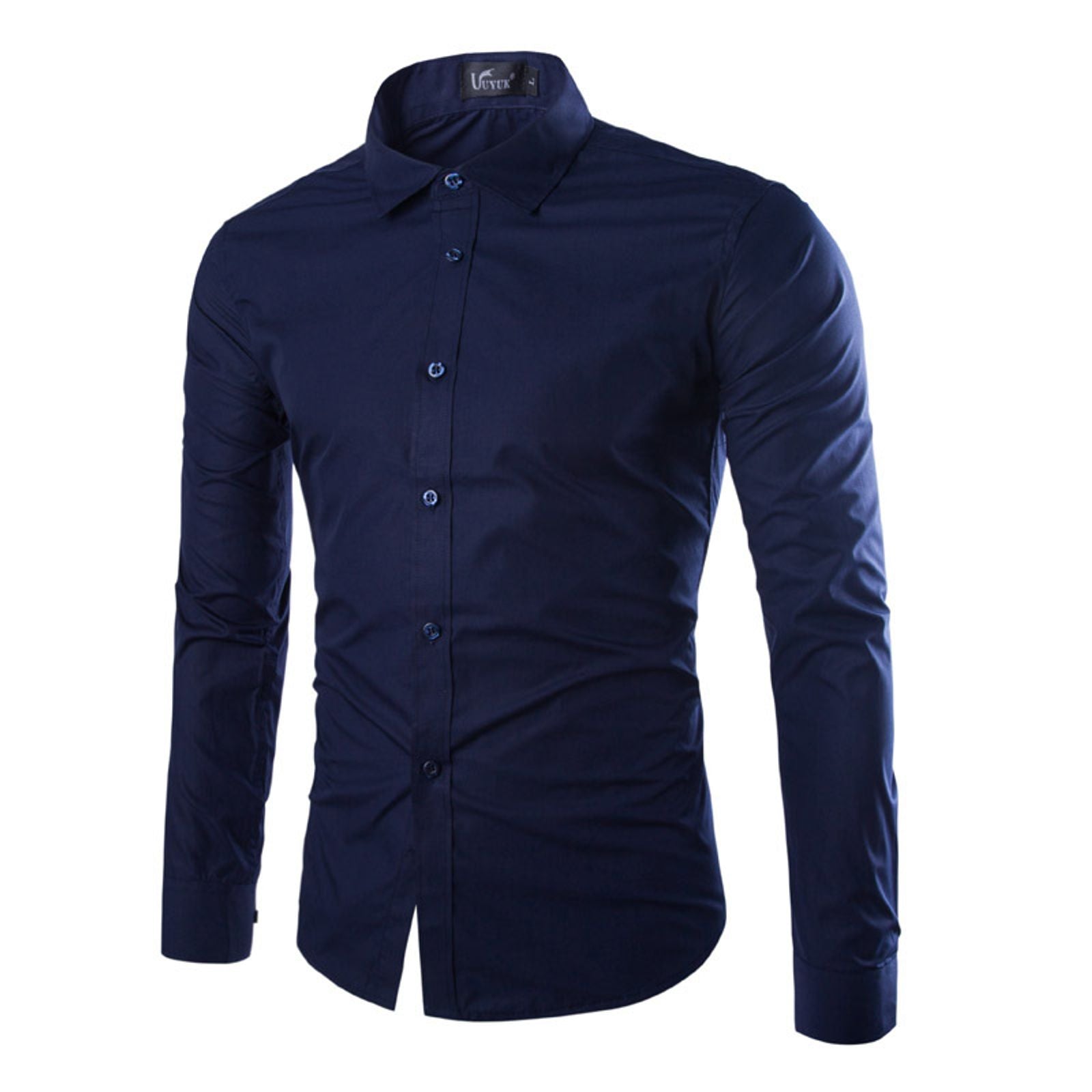 14 Colors Solid Color Men's Fashionable Long Sleeve Shirt