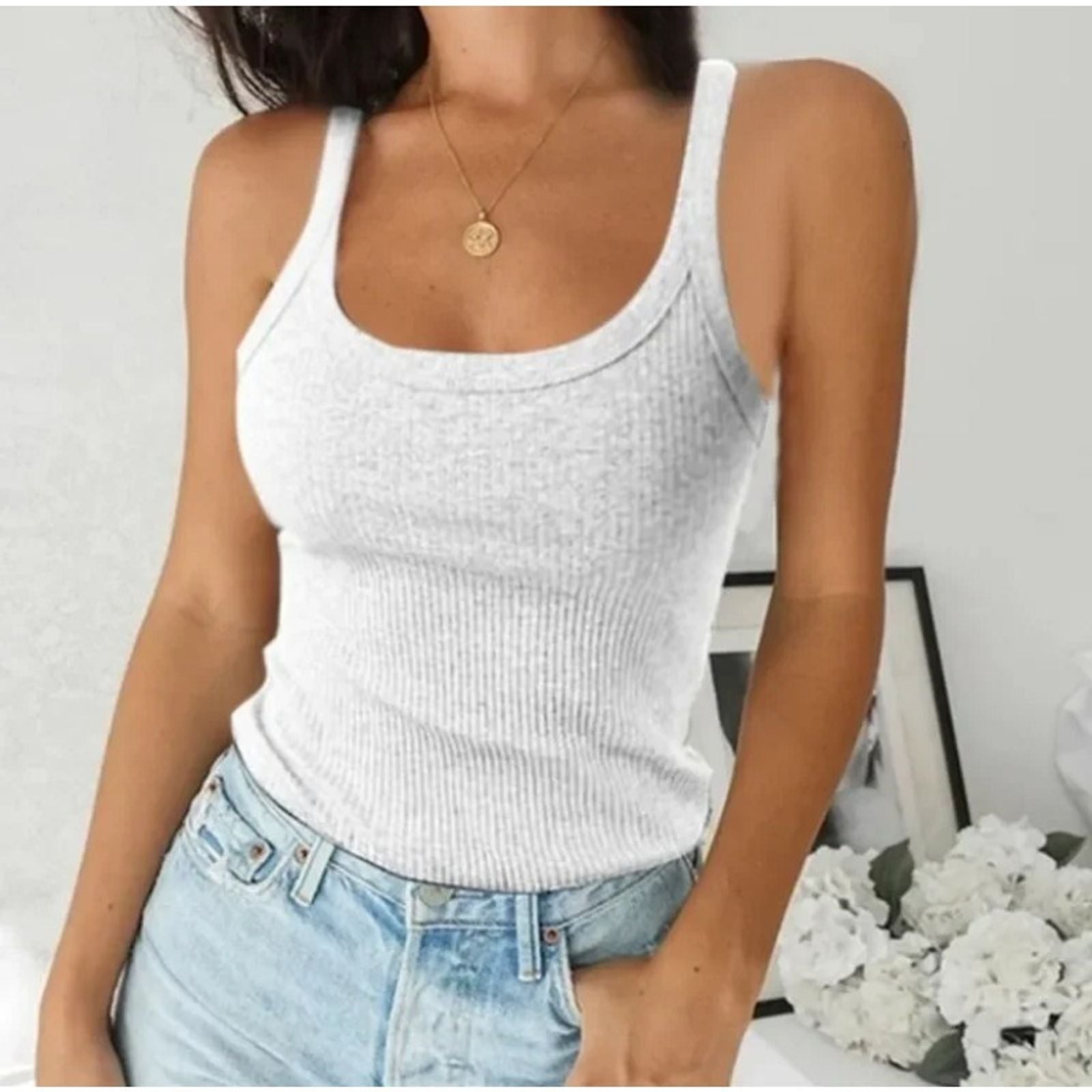 Versatile Round Neck Solid Top T-Shirt for Women