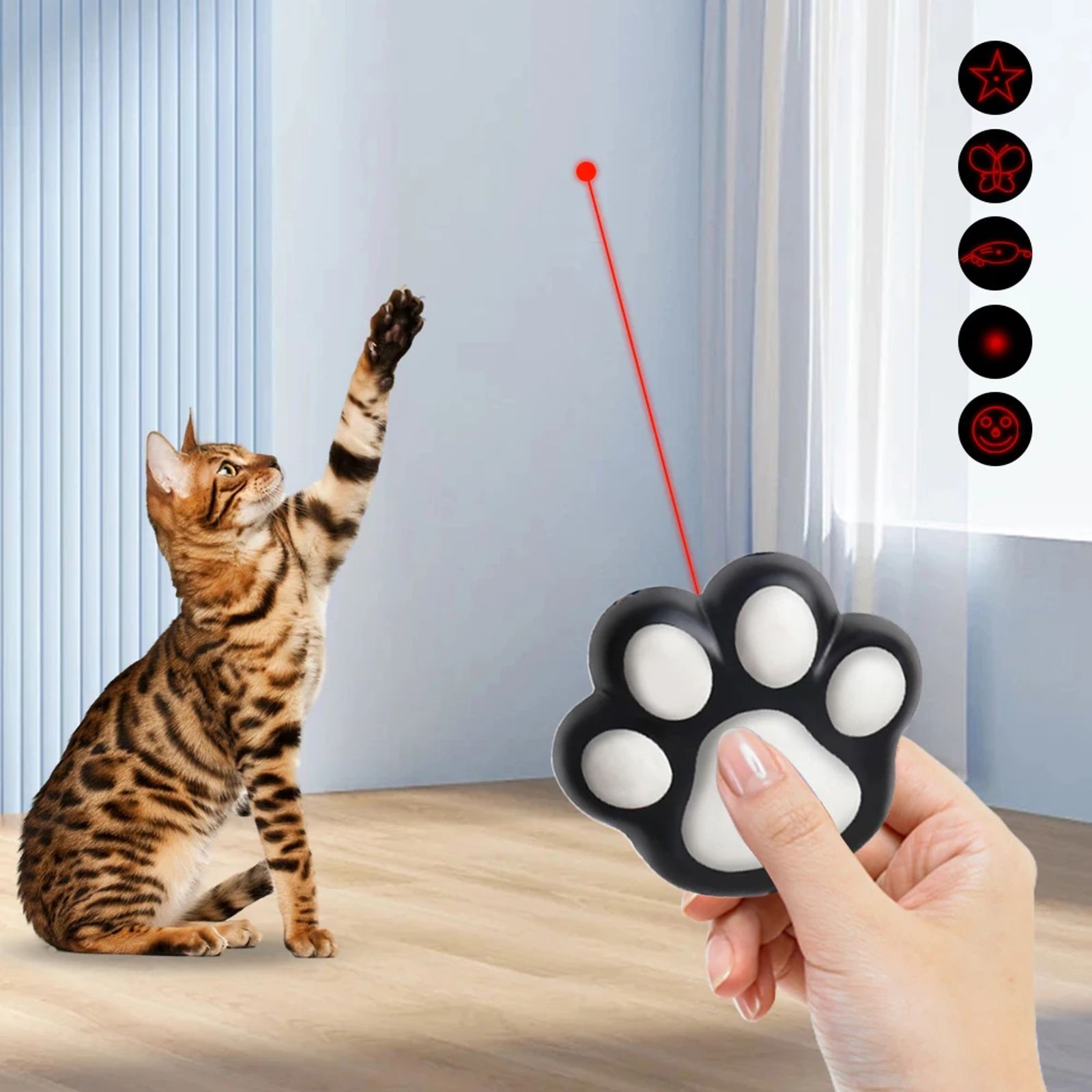 Funny Rechargeable Laser Pet Toy with 5 Patterns