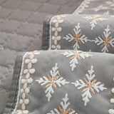 Waffle Quilting Anti-Slip Sofa Cover with Snowflake Lace Decor