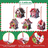 5-Piece Gingerbread House Christmas Ornament Set