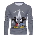 Men's Disney Stitch & Mickey Anime Fashion Long Sleeve T-Shirt