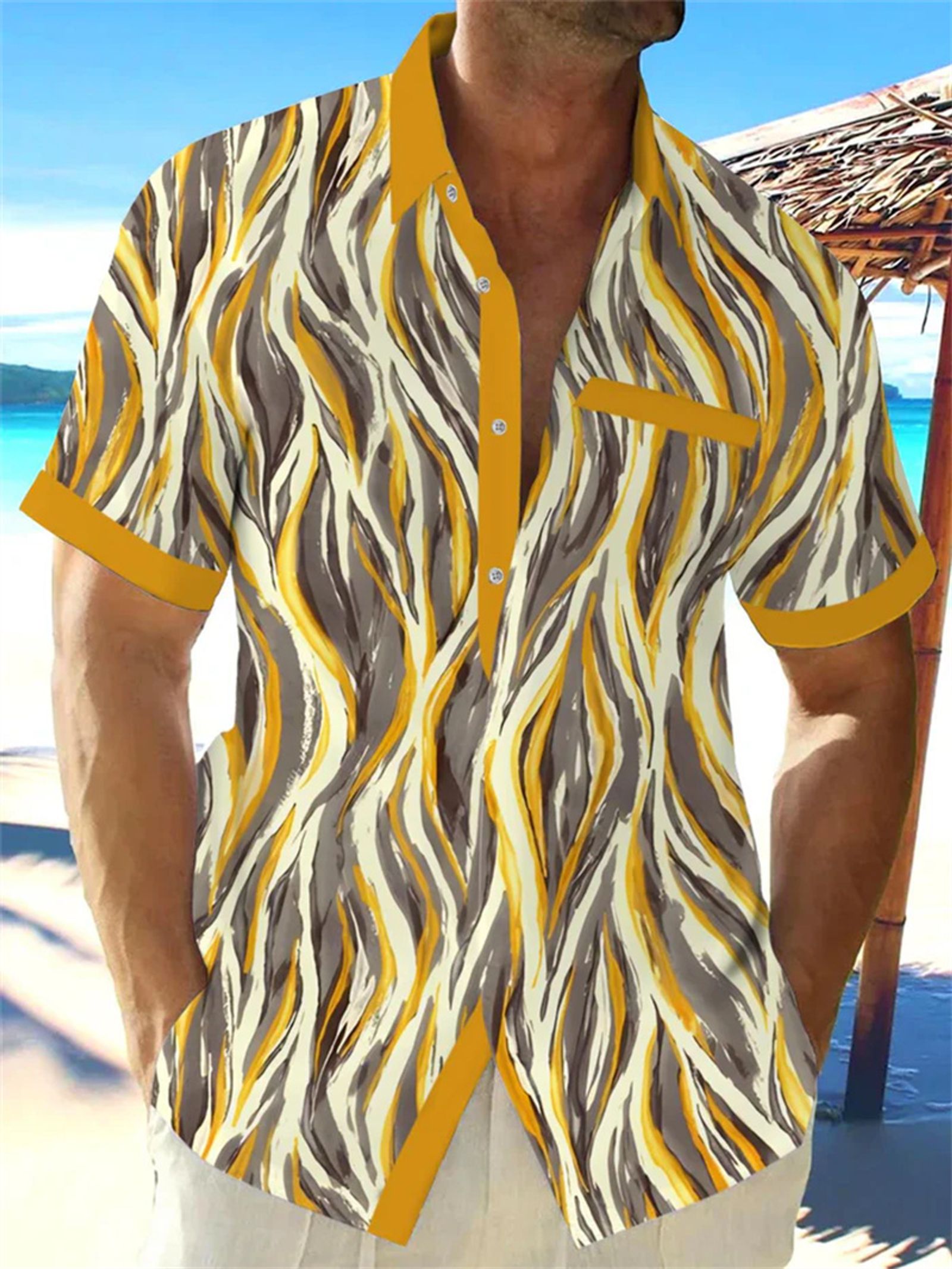 Men's Summer Hawaiian Beach Shirt - Comfortable Fit