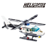 City Police Helicopter Building Blocks Educational Toy