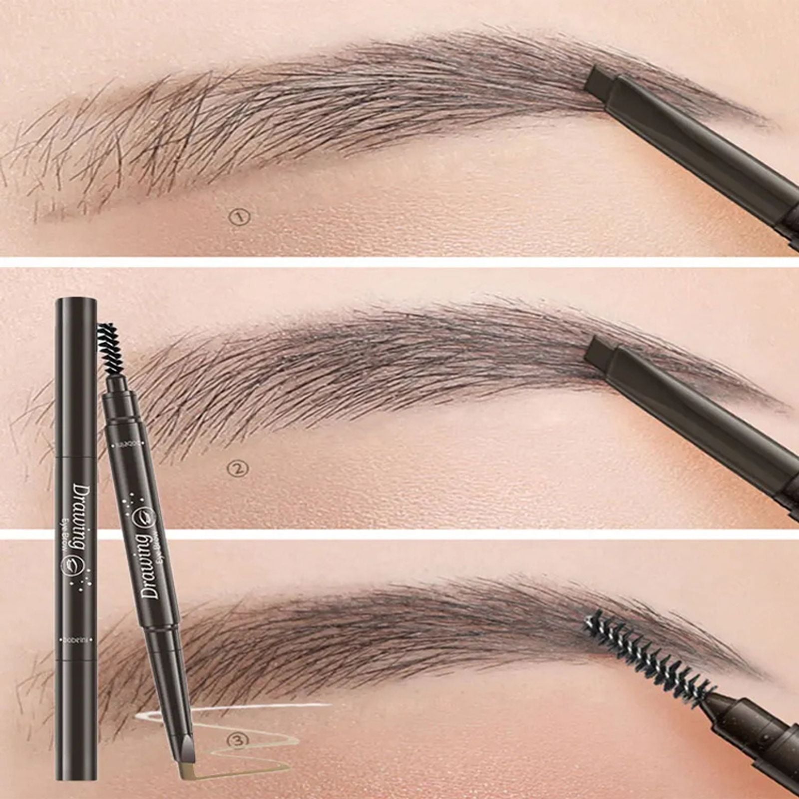 2 in 1 Waterproof Eyebrow Pencil - Long Lasting & Easy to Use