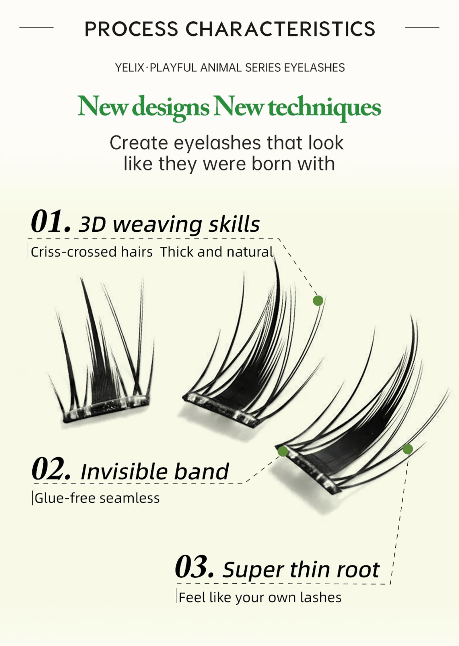 DIY Clusters Eyelash Self-Adhesive Natural Soft Lashes