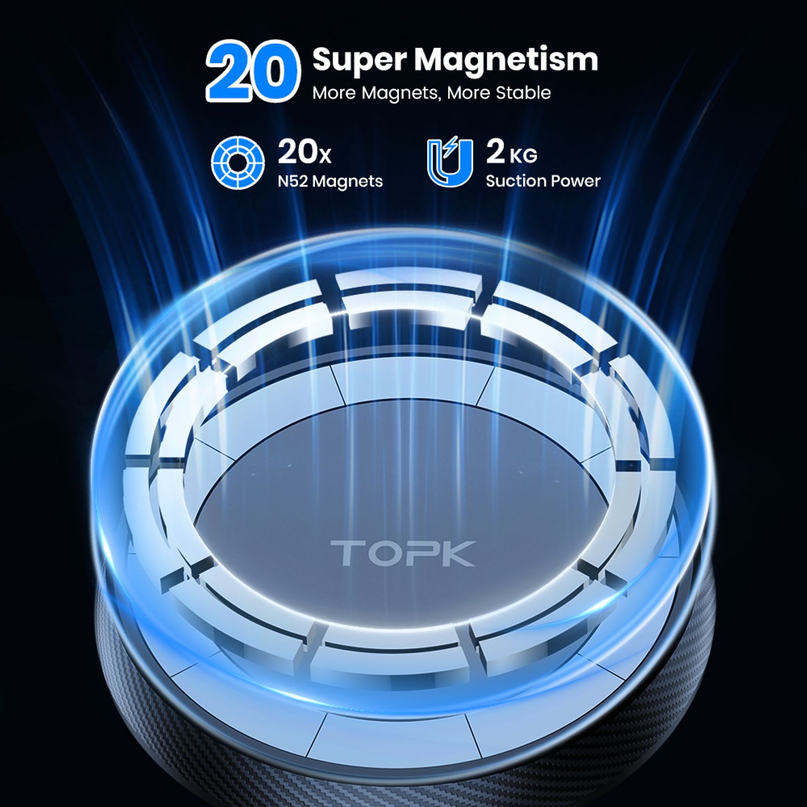 Magnetic Car Phone Mount for Magsafe - Single-Hand Operation