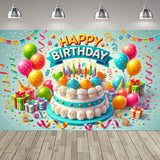 3D Happy Birthday Party Balloon Decoration Backdrop