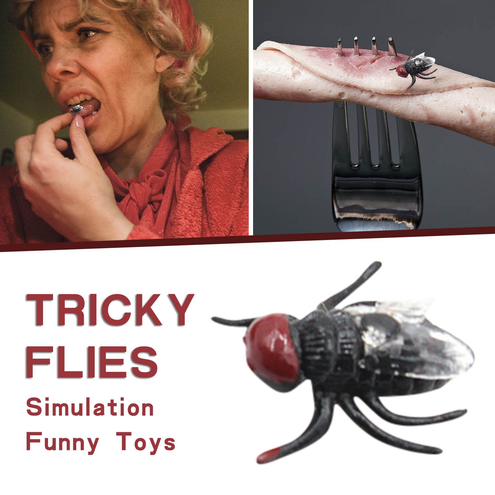 100 Pcs Plastic Fake Flies for Halloween Pranks