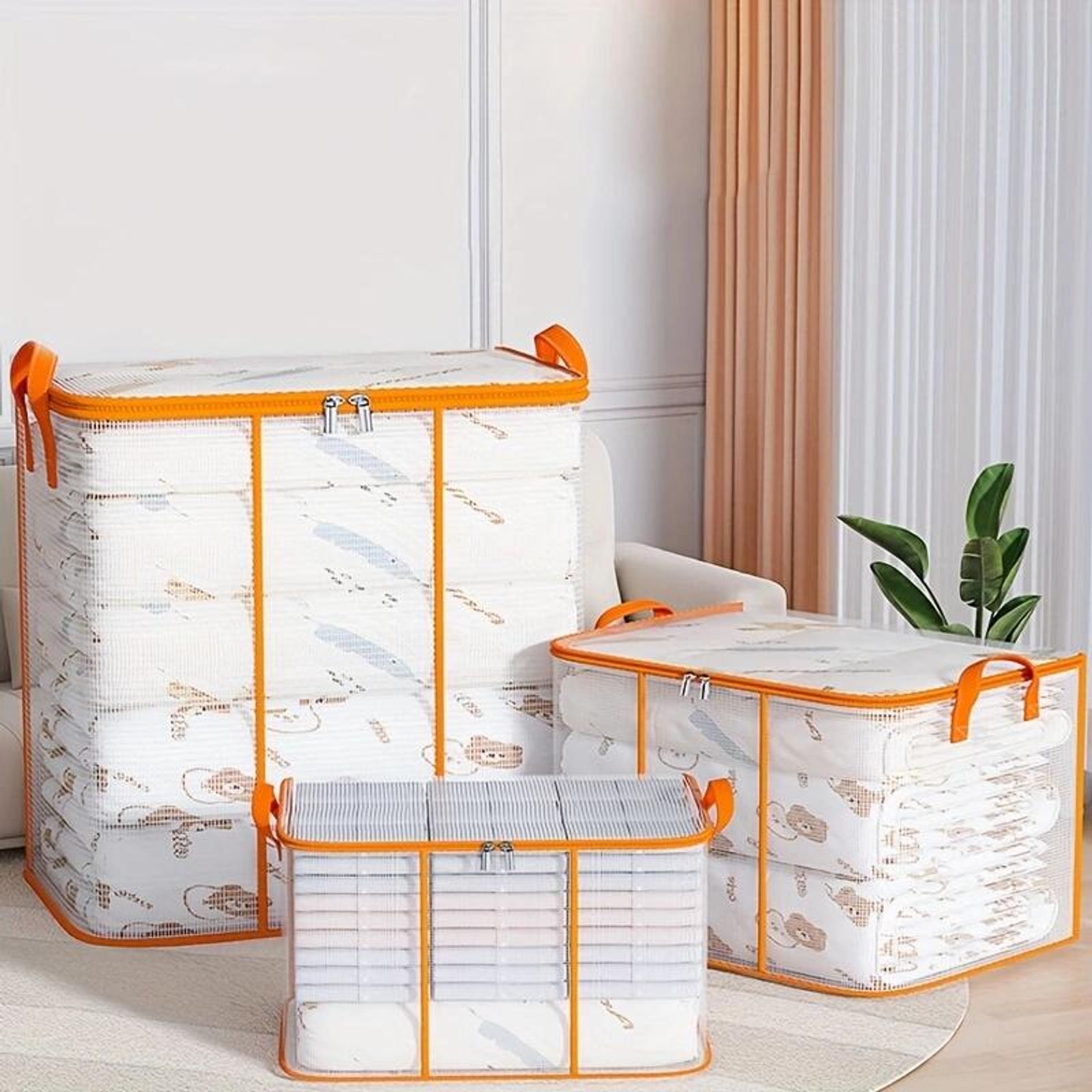 Transparent Plastic Storage Bag for Blankets and Bedding
