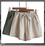 High Waisted Casual Linen Shorts for Women