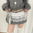 Women's Y2K Lace Mini Layered Skirt with Ruffles