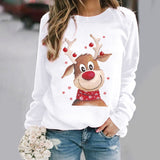 3D Reindeer Print Christmas Sweatshirt for Women